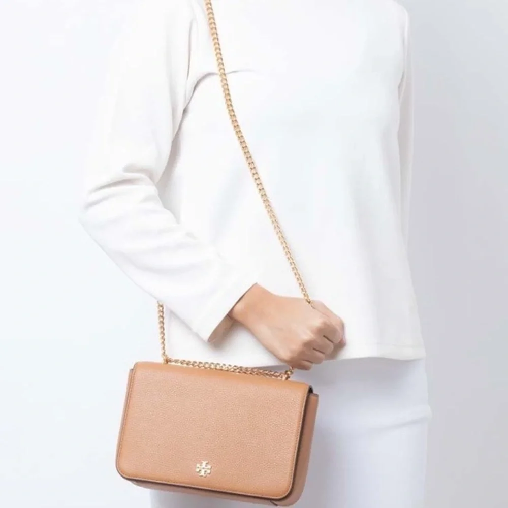 Tory Burch Chain strap brown Leather Crossbody Bag